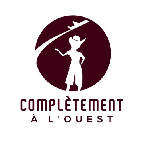 logo femme chapeau de cow boy et avion