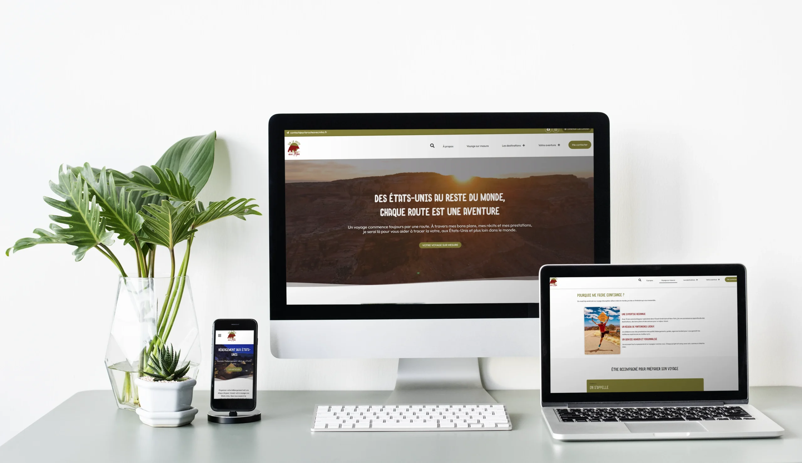 set digital site vitrine sur la route avec mika