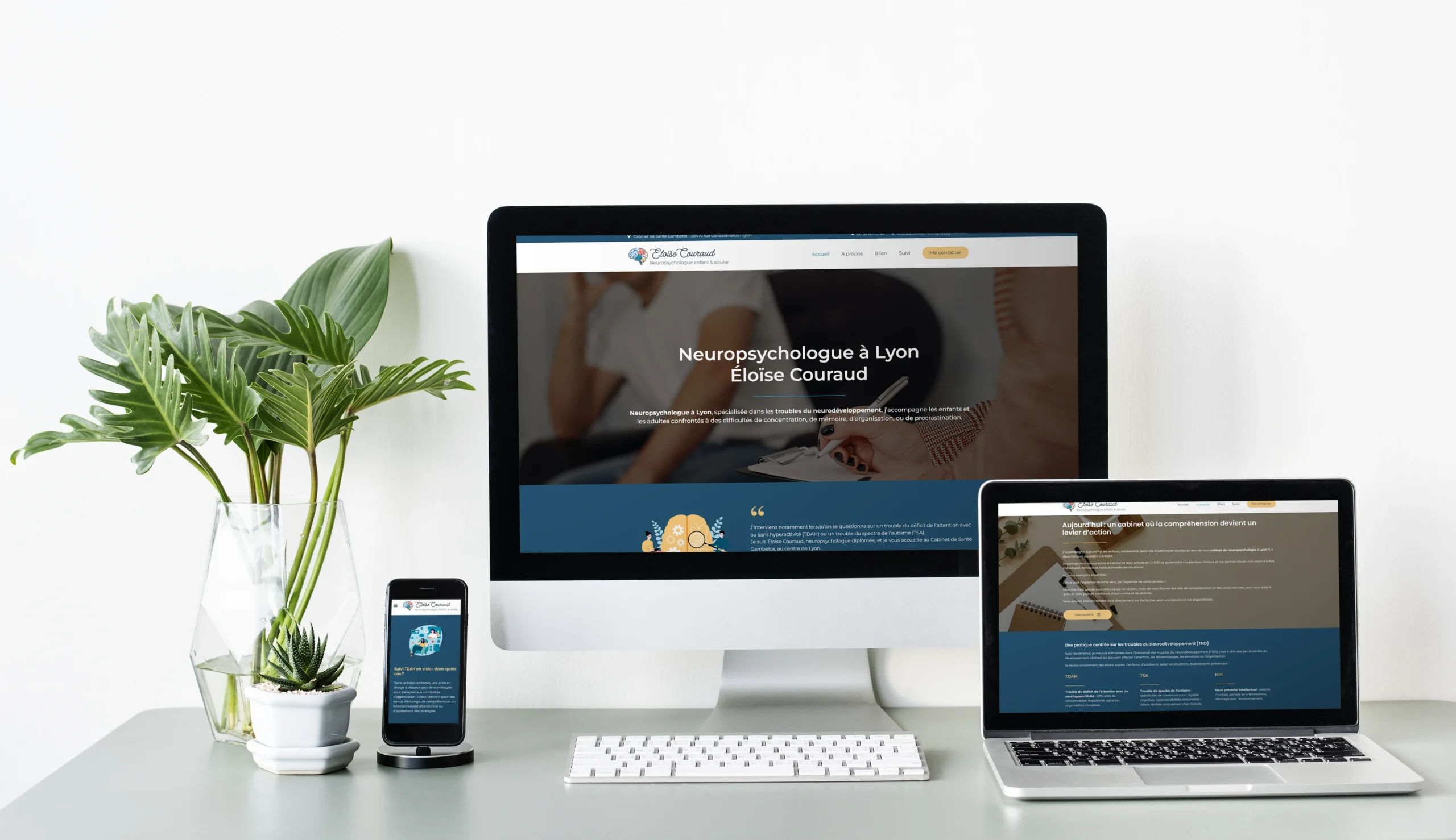 mockup set digital présentant la refonte d'un site internet